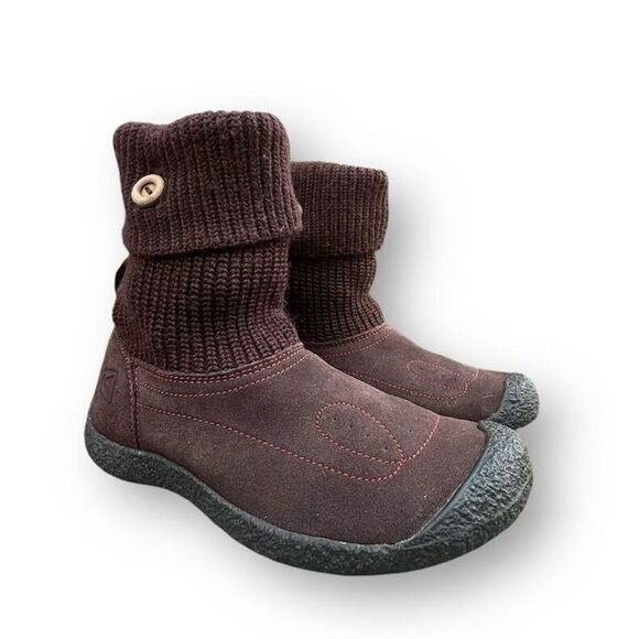 KEEN Shay Women's Brown Suede Knit Ankle Booties Size 7 - Picture 3 of 11